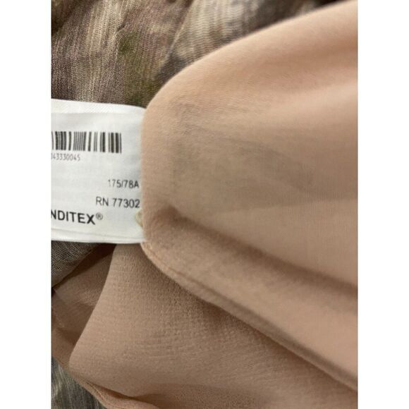 Zara Women Midi Skirt L Brown Animal Print Patchwork Chiffon Flowy 8486/043 NWT - Picture 9 of 12